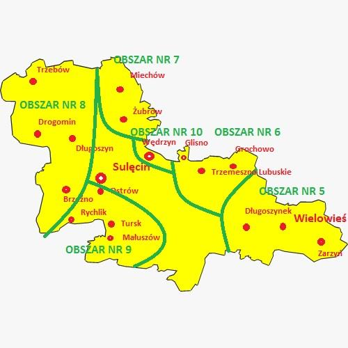 Tabela 4 Obszary wiejskie gminy Sulęcin poddane diagnozie Źródło: opracowanie własne Przebieg obszaru OBSZAR NR 5 Wielowieś, Zarzyń, Długoszynek Powierzchnia obszaru m2 655 000 Liczba ludności