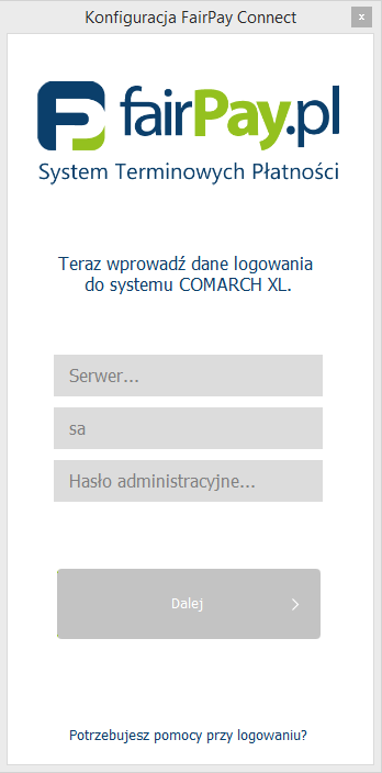 3.5.5 COMARCH XL W polu Serwer podaj pełną ścieżkę do bazy danych SQL wykorzystywanej przez program COMARCH XL. Np.