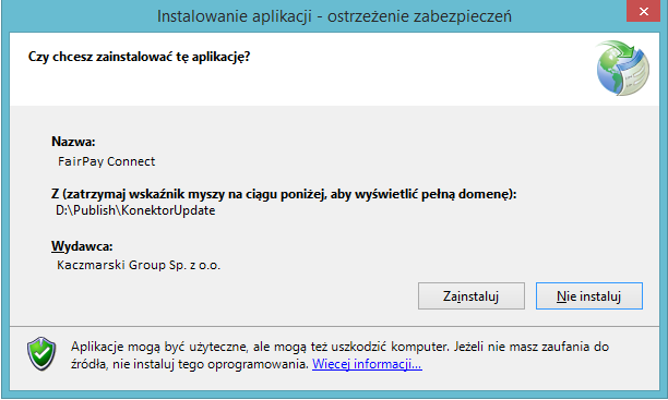 3 Jak zainstalować i skonfigurować aplikacje? 3.1 Pobierz i zainstaluj. Aplikację FairPay Connect można pobrać ze strony www: http://fairpay.