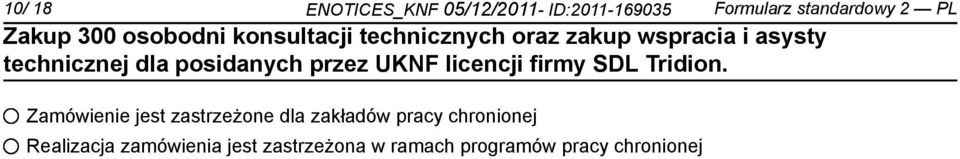 zastrzeżone dla zakładów pracy chronionej