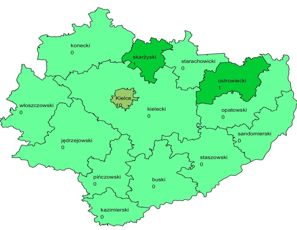 w wychodzeniu z izolacji i osamotnienia, wzmocnienie poczucia wiary w siebie i akceptacji swojej osoby. Mapa 27. Kluby samopomocy w województwie świętokrzyskim.