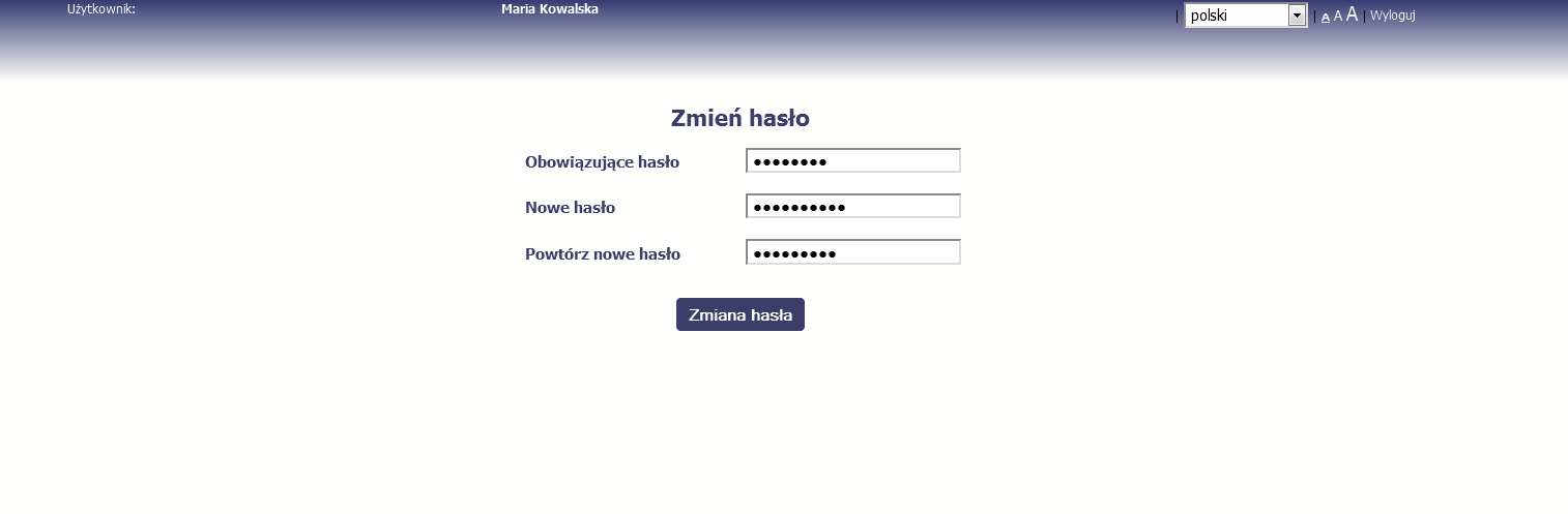 Pierwsze logowanie do SL2014 Po wyborze hiperłącza zawartego w przesłanej wiadomości (link aktywacyjny), w otwartej stronie logowania wprowadź ponownie swój login oraz tymczasowe hasło wygenerowane