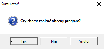 Menu Program Testuj program - testuje program i informuje o jego poprawności lub wyświetla komunikat o znalezionym błędzie Lista instrukcji - sprawdza program i wyświetla postać programu w formacie