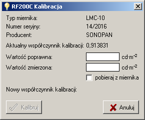 Rys. 3.1. Okno kalibracji. UWAGA!