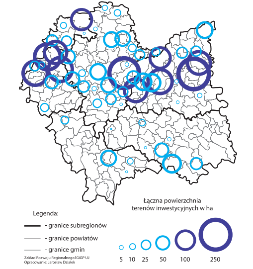 SPR gospodarka Duża koncentracja terenów inwestycyjnych Małopolski Zachodniej (zwłaszcza Chrzanów, Oświęcim, Alwernia i