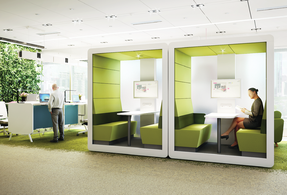 design by Mikomax Smart Office Team PL / EN / NL / Coraz częściej pracownicy zgłaszają potrzebę wydzielonych akustycznie miejsc do spotkań lub pracy w skupieniu.