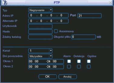 STRUKTURA MENU I OPIS DOSTĘPNYCH FUNKCJI Rys. 5-15b. Logowanie się na serwer FTP z poziomu przeglądarki IE. System umożliwia ładowanie na wskazany serwer FTP plików z kilku rejestratorów.