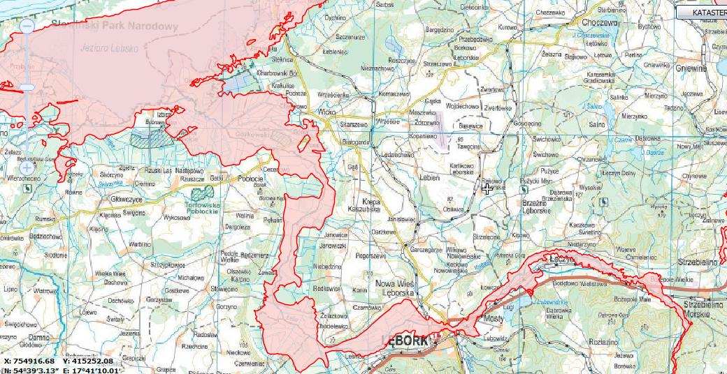 Wyświetlony obraz na podstawie podkładu map