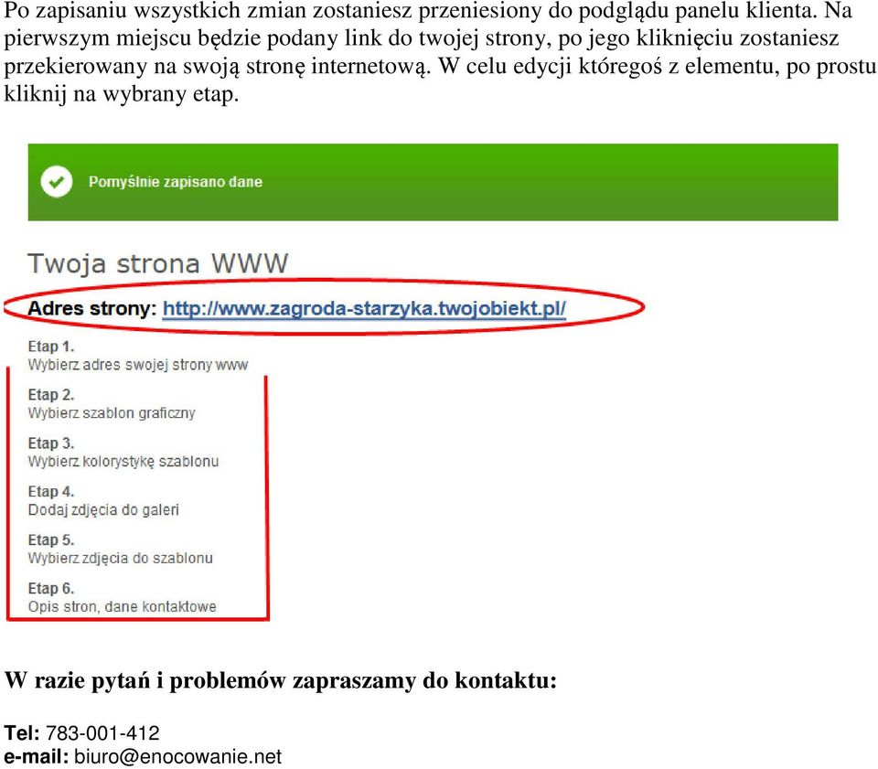 przekierowany na swoją stronę internetową.