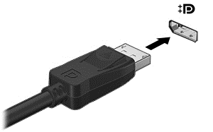 Aby podłączyć urządzenie wideo lub audio do portu DisplayPort: 1. Podłącz jeden koniec kabla DisplayPort do portu DisplayPort w komputerze. 2.