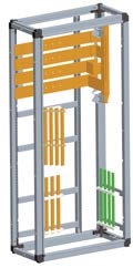 Quitra 4000 Pionowe szyny zbiorcze dla rozdzielnic o szerokości 450 mm Szyny płaskie mocowane z tyłu, do 630 5 Kody zamówieniowe I n max () przy 35 Rozmiar szyny u Szyny miedziane pełne Szyny