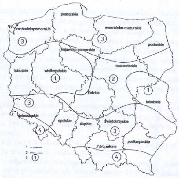 Priorytety rozwoju małej retencji (Potrzeby 1996 - IMGW i IMUZ) 3 - Strefa o średnich potrzebach rozwoju małej retencji 1 - Strefa o najpilniejszych