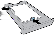 3. Włóż papier w orientacji pionowej, stroną do druku skierowaną w dół. Stos papieru powinien być wyrównany do odpowiednich linii rozmiaru papieru widocznych z przodu podajnika.