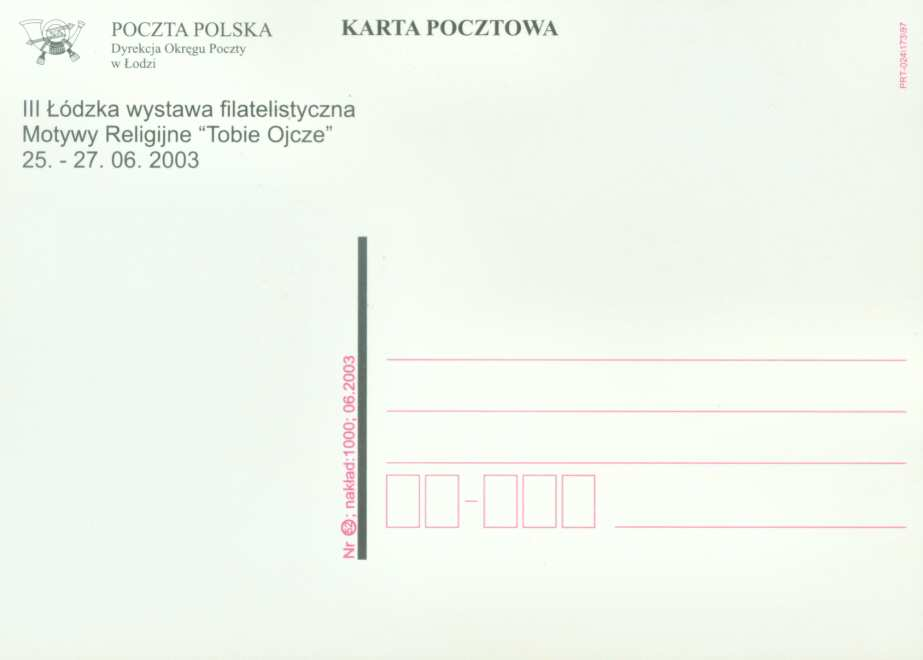 Dh-02b 2003 Ea-01 2003 b. widokówka jak Dh-02 lecz występują egzemplarze na których wiewiórka jest koloru czerwonego na widokówkach bez adresu. koperta wydana nakładem DOP w Łodzi, X. 2003. POCZTA POLSKA.