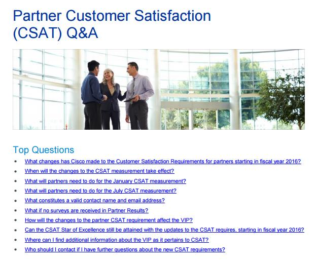 Partner Customer Satisfaction www.cisco.