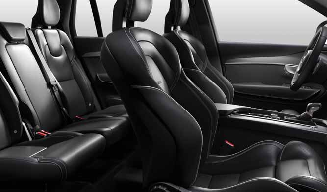 VOLVO XC90 22 DESIGN FOTELE SPORTOWE Z TAPICERKĄ NUBUCK/TEXTIL RB0R Kolor: Czarny Wykończenie wnętrza: Charcoal z czarną podsufitką