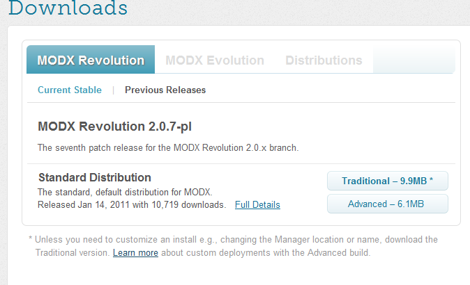 Instalacja Modxa Na początku ściągamy modx np.