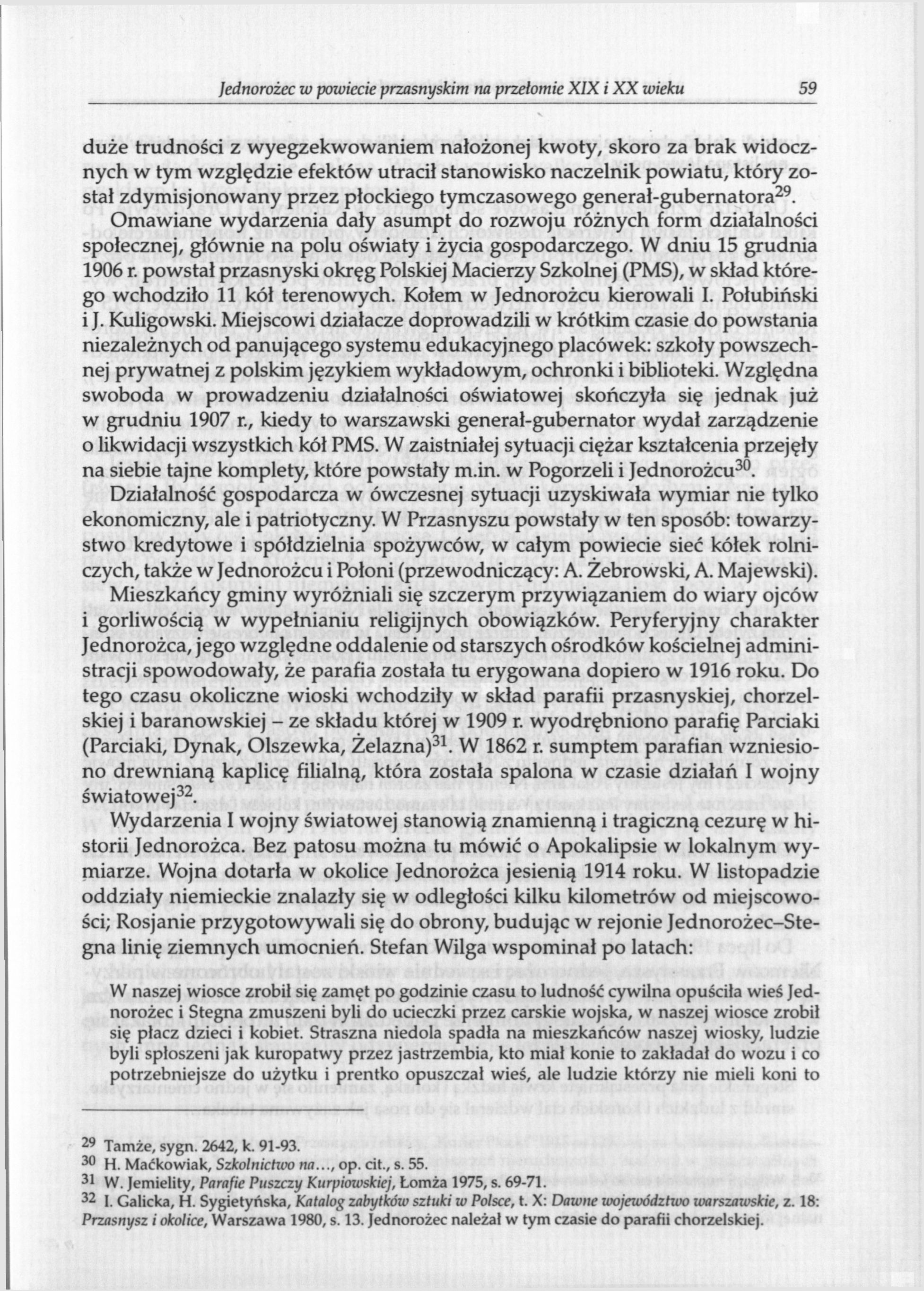 Jednorożec w powiecie przasnyskim na przełomie XIX i XX wieku 59 duże trudności z wyegzekwowaniem nałożonej kwoty, skoro za brak widocznych w tym względzie efektów utracił stanowisko naczelnik