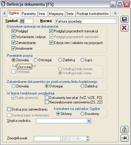 UWAGA! Od wersji 9.0 systemu CDN XL dokumenty transportowe PC/WYS posiadają swoją definicję dokumentu i właściciela. Funkcją definicji będzie obsługa praw operatorów do edycji dokumentów. UWAGA!