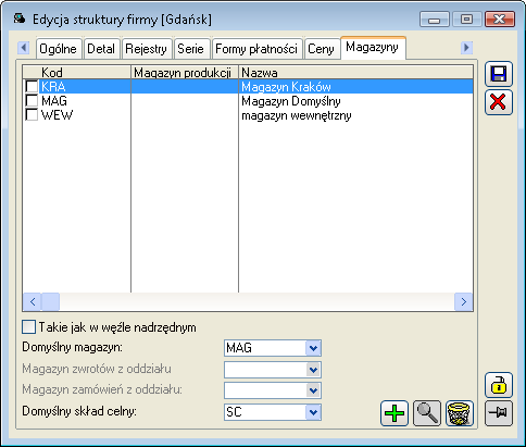 Magazyn produkcji magazyn produkcji (tzw. wirtualny) definiowany w oknie: Kategorie.