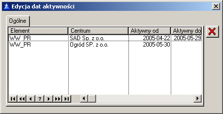 Edycja struktury kosztów, zakładka: Atrybuty Na zakładce moŝna przypisać atrybuty do konkretnego centrum.