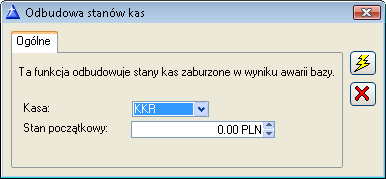 Rys. 1.181 Odbudowa stanów kont. W oknie znajdują się funkcje słuŝące właściwej odbudowie stanów kont księgowych: Okres.