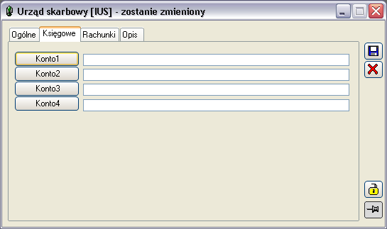 dla Izby celnej kod niepoprzedzony prefiksem. 1.15.2.2 Zakładka: Księgowe Na zakładce określa się konta księgowe, słuŝące do księgowania kwot związanych z danym urzędem.