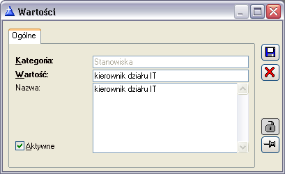 1.17.1 Kategoria Okno słuŝy wprowadzeniu nowej kategorii do słownika kategorii. Aby otworzyć okno, naleŝy nacisnąć przycisk: [Dodawanie kategorii].