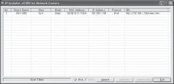 połączenie sieciowe i konfiguracja Automatyczna konfiguracja sieci Uruchom plik <IP Installer_vX.XX.exe>, aby wyświetlić listę wyszukiwania kamer.