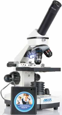 BIOLOGICZNA 699 90 MIKROSKOPY 299 90 Mikroskop DELTA 300 Mikroskop posiada udoskonalony względem poprzedniego modelu układ optyczny, który decyduje o jakości obrazu mikroskopowego.