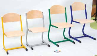 WYPOSAŻENIE PRACOWNI Krzesło IN-C OPARCIE Szerokie, zaokrąglone oparcie zapewnia wygodę w czasie siedzenia. Krzesło z siedziskiem i oparciem wykonanym z lakierowanej sklejki bukowej.