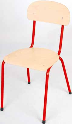 WYPOSAŻENIE PRACOWNI Krzesło BAMBINO OPARCIE Delikatnie zaokrąglone oparcie zapewnia wygodę siedzenia. Krzesło z siedziskiem i oparciem wykonanym z lakierowanej sklejki bukowej.