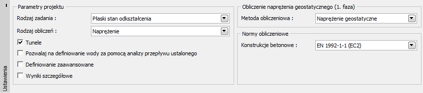 Biorąc pod uwagę rodzaj obliczeń program GEO5 MES umożliwia obliczanie następujących zagadnień w poszczególnych modułach: naprężenie: pozwala na obliczanie podstawowych zagadnień geotechnicznych w