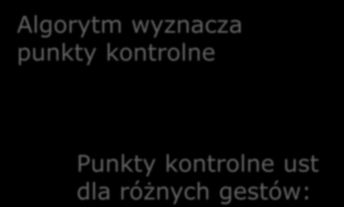 Wyznaczone punkty kontrolne Algorytm wyznacza