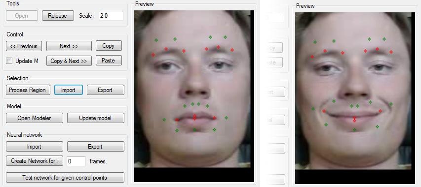 Tworzenie trójwymiarowego modelu Punkty twarzy generowane są na podstawie