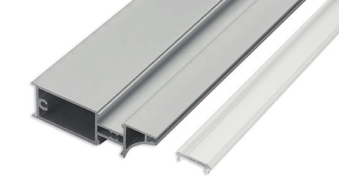 Profile LED LED profiles LL-09 Profil do półek z płyty z miejscem na zasilacz Profile for board shelves with space for power feeder LL-09 nr/code 133100 ny/ 68x20 mm do montażu wieńcowego mounting