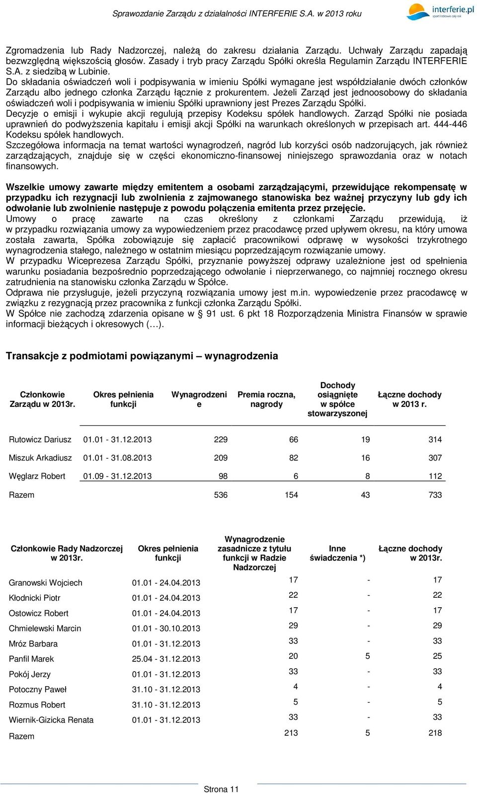 Do składania oświadczeń woli i podpisywania w imieniu Spółki wymagane jest współdziałanie dwóch członków Zarządu albo jednego członka Zarządu łącznie z prokurentem.