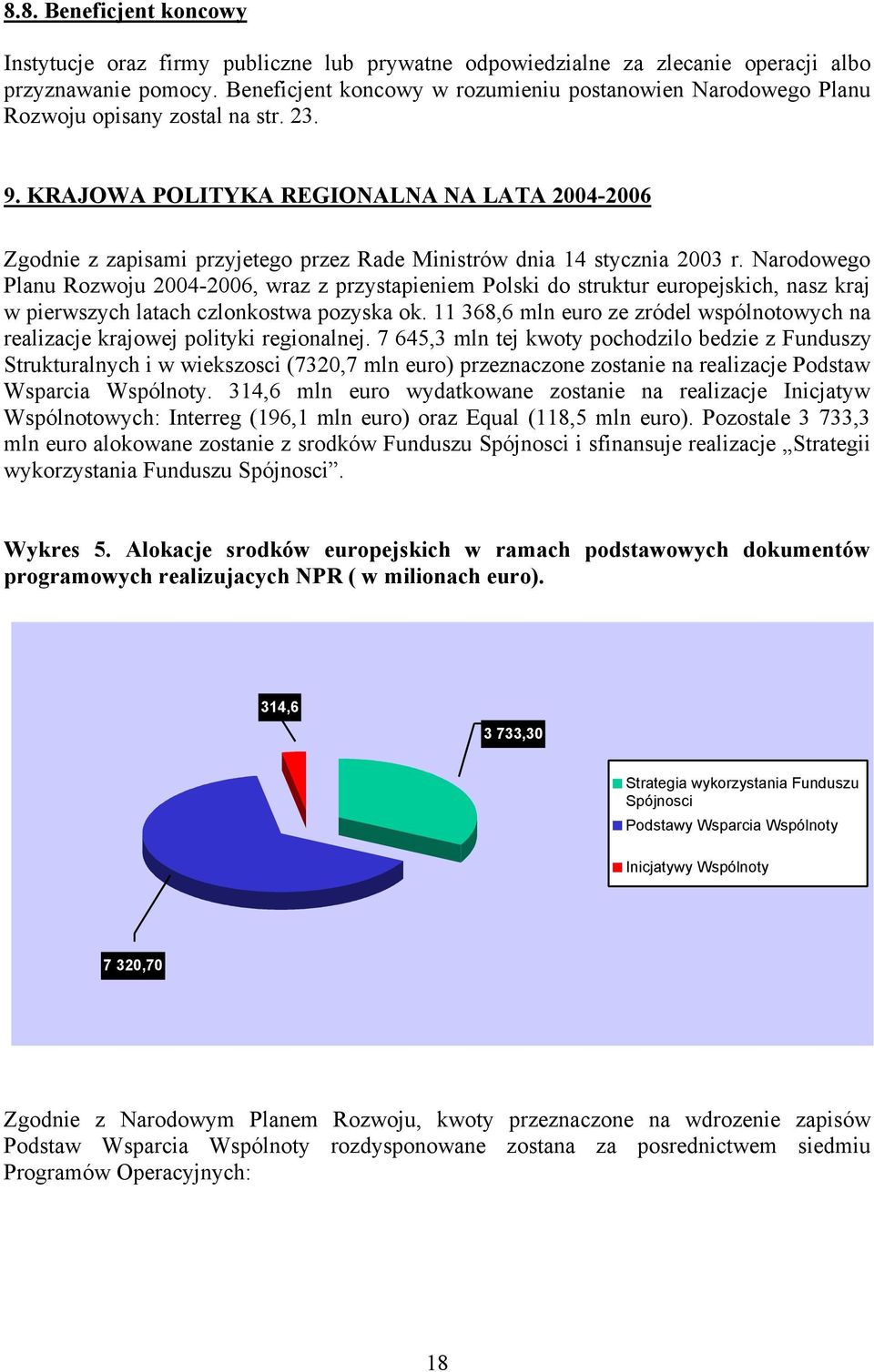 KRAJOWA POLITYKA REGIONALNA NA LATA 2004-2006 Zgodnie z zapisami przyjetego przez Rade Ministrów dnia 14 stycznia 2003 r.