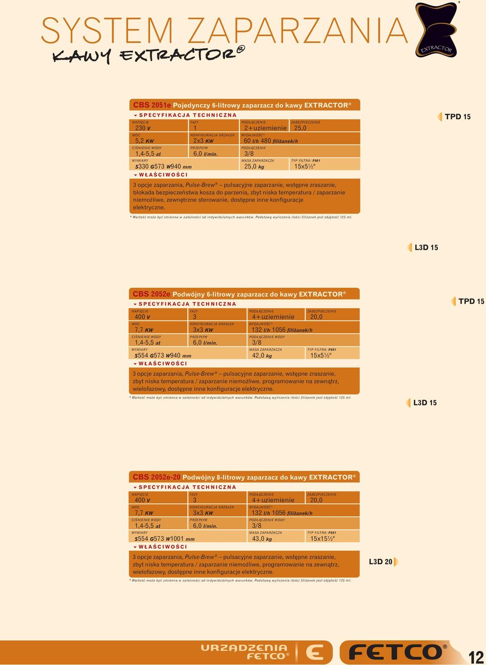 temperatura / zaparzanie niemo liwe zewn trzne sterowanie dost pne inne konfiguracje elektryczne. TPD 5 * WartoÊç mo e byç zmienna w zale noêci od indywidulalnych warunków.