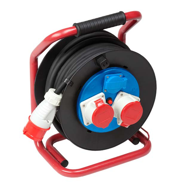 PRZEDŁUŻACZ SIŁOWY 400V / 400V POWER REEL EXTENSION CORD PRZEDŁUŻACZE / EXTENSION CORDS - Napięcie: 400V/230V - Typ przewodu: H05RR-F 5x1,5 / H05RR-F 5x2,5 - Długość przewodu: 20m - Max obciążenie: 5.