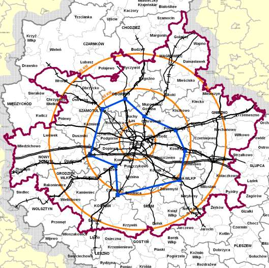 DOSTĘPNOŚĆ KOMUNIKACYJNA KOMUNIKACJA KOLEJOWA 50 50 KM KM 30 30 KM KM 10 10 KM KM IZOLINIE ODLEGŁOŚCI 10, 30, 50 km od centrum metropolii OBORNIKI SZAMOTUŁY Buk Suchy Las Rokietnica Dopiewo Stęszew