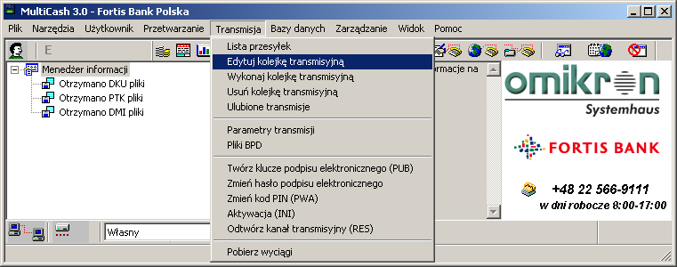 zostały pobrane. Np. wyciąg z dnia 07.05.2003 odnajdziemy pod pozycją Dane rachunku 08.05.03 lub późniejszą jeśli wyciąg został pobrany z Banku w terminie późniejszym.