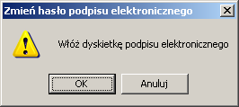 UWAGA: Kod PIN i hasło podpisu elektronicznego są nadane indywidualnie dla każdego z użytkowników. Kod PIN i hasło podpisu elektronicznego nie są ze sobą powiązane.