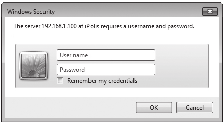 Logowanie Przy każdej próbie uzyskania dostępu do kamery zostanie wyświetlono okno logowania. Wprowadź ID użytkownika i hasło, aby uzyskać dostęp do kamery. 1. Wpisz słowo admin w polu <User Name>.