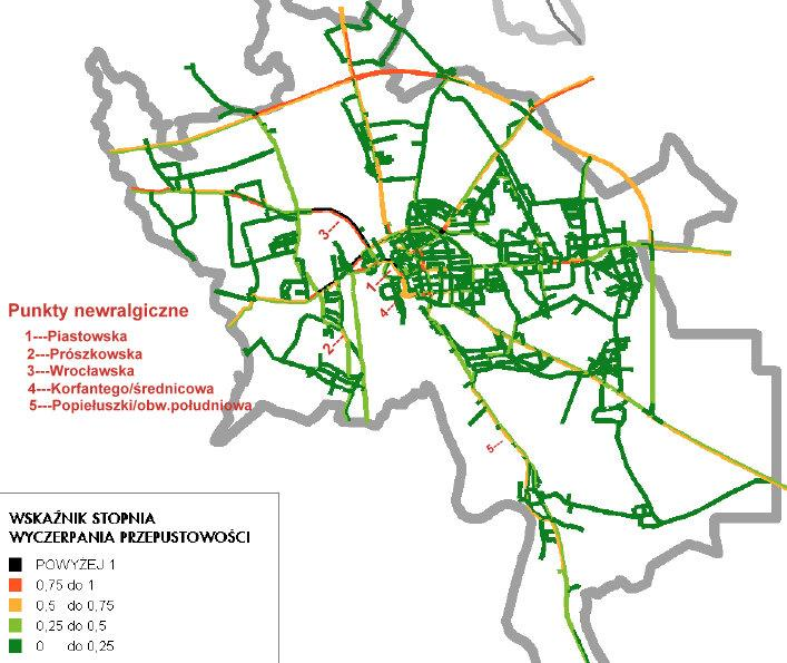 Wskaźnik stopnia wyczerpania przepustowości wybranych newralgicznych ulic w Opolu - INKOM 2012 http://ste-silesia.