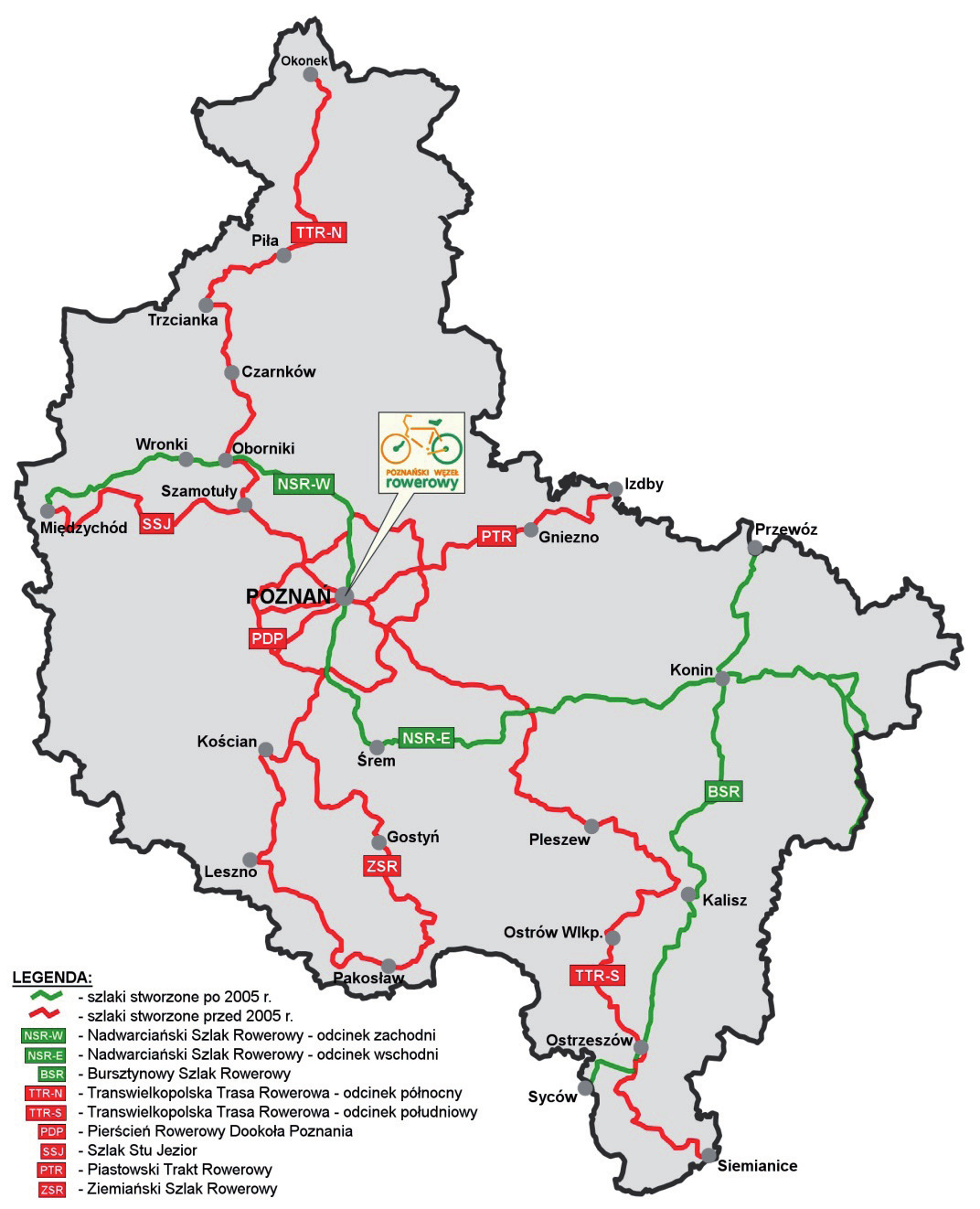 kańców Poznania. Trasa ta połączona jest z międzynarodowym szlakiem rowerowym R-1 (Calais Sankt Petersburg). Pierścień Dookoła Poznania jest najbardziej popularną trasą rowerową wśród cyklistów.