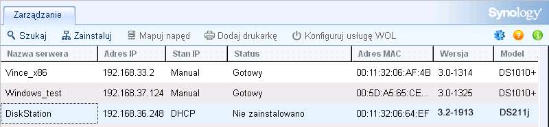 Rozdział Instalacja oprogramowania DSM na Rozdział 3: serwerze DiskStation 3 Na komputerze podłączonym do sieci wykonaj kroki opisane w tym rozdziale, aby zainstalować oprogramowanie DSM na serwerze