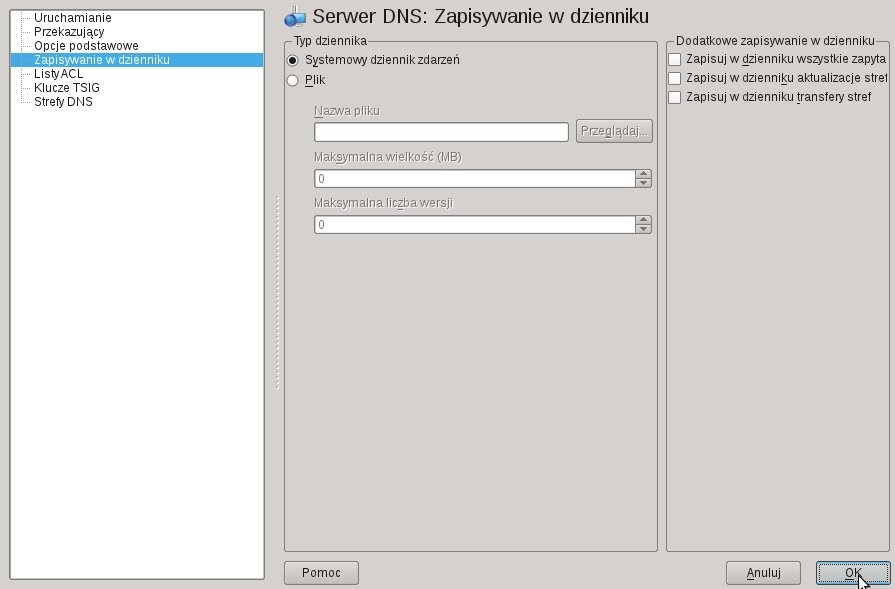 Przykładowe pliki konfiguracyjne serwera DNS: # komentarze poprzedzone sa znakiem hash # # plik /etc/named.conf options { directory "/var/named/"; }; zone ".