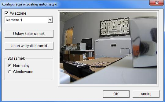 głównym ekranie pojawia się przycisk zarządzania we/wy oraz jest dostępna opcja konfiguracji automatyki wizyjnej. 2. Konfiguracja Automatyki Wizualnej.
