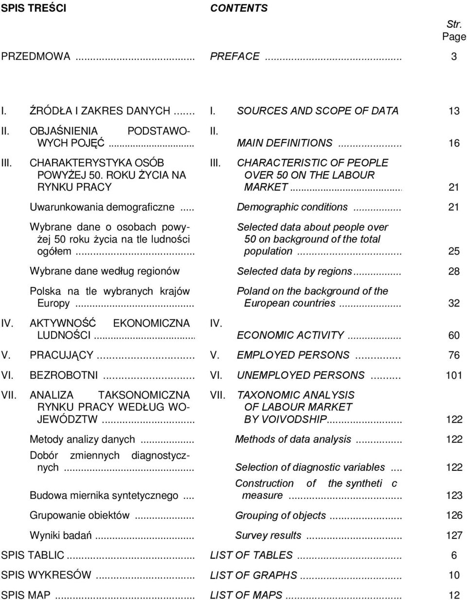 .. 21 Wybrane dane o osobach powyżej 50 roku życia na tle ludności ogółem... Selected data about people over 50 on background of the total population.